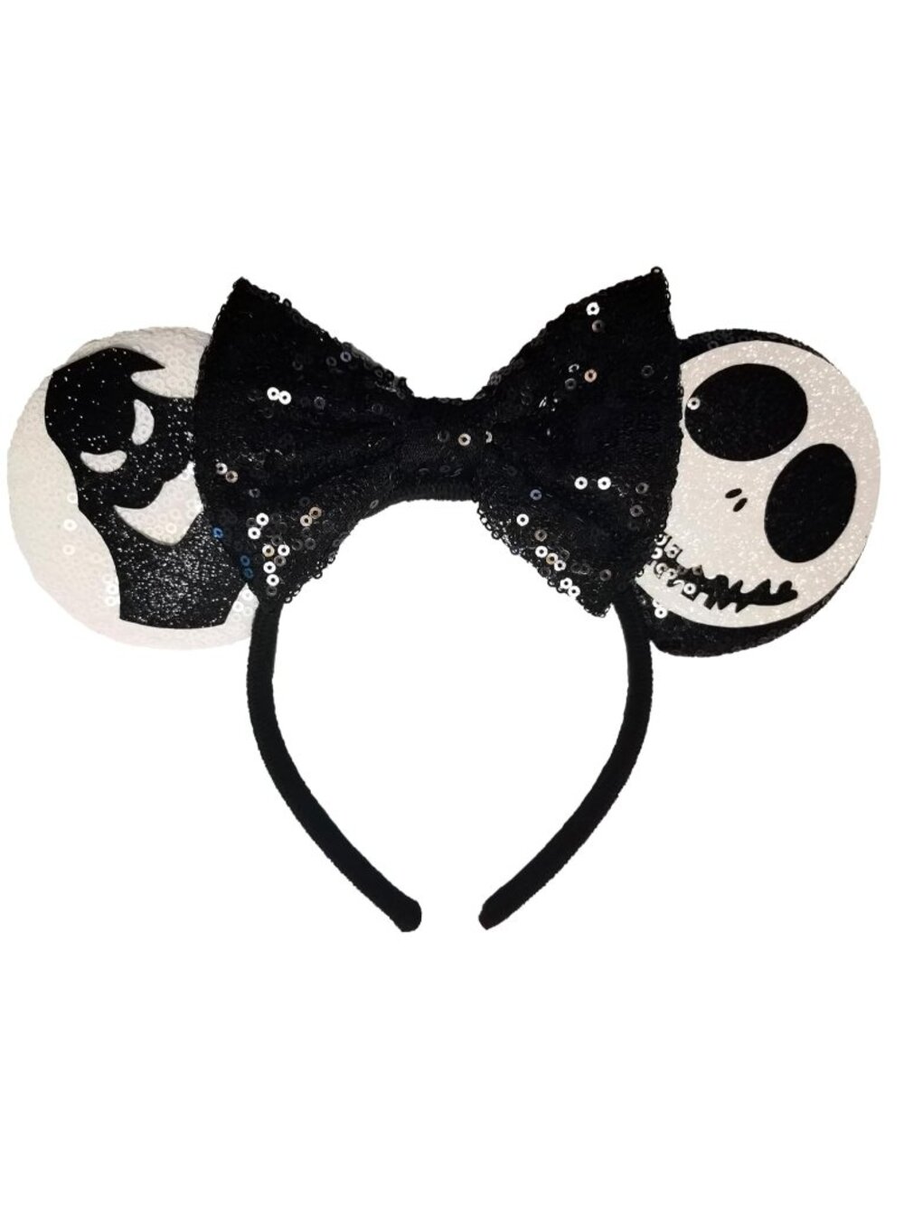 Women Black Ghost plastic Anti-Slip Sequin Mickey Mouse Headband